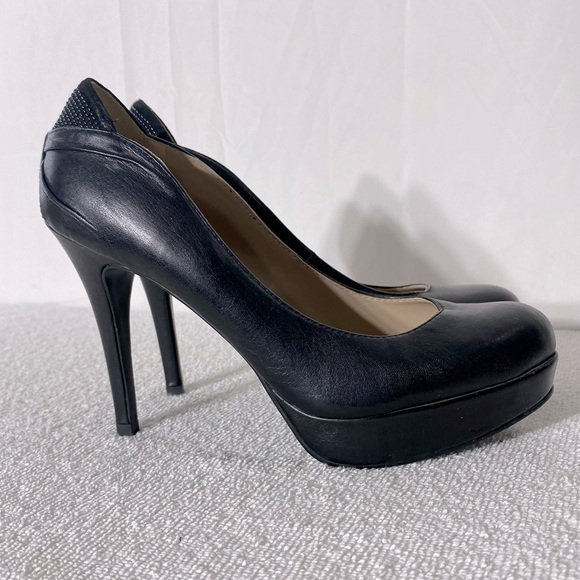 Roberto Vianni Shoes - Roberto Vianni Blk Leather Round Toe Platform Heels 39 Corporate Siren Mob Wife